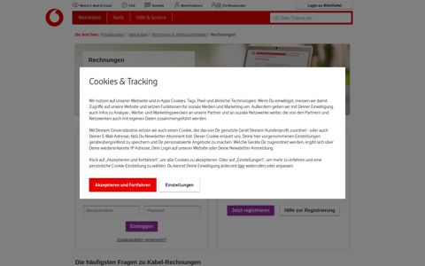 Rechnungen - Vodafone Kabel Deutschland Kundenportal