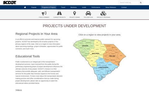 Projects Under Development SCDOT