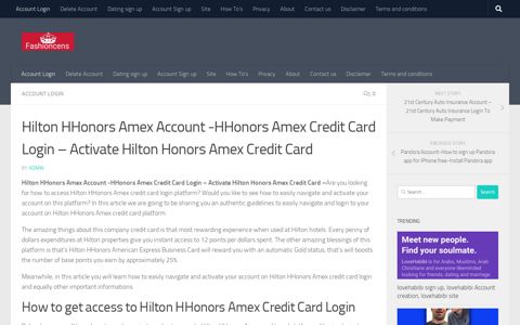 HHonors Amex Credit Card Login - Fashioncens