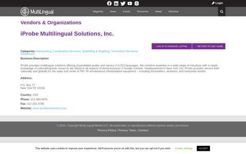 iProbe Multilingual Solutions, Inc. | MultiLingual