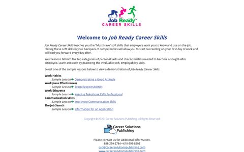 Login Job Ready Career Skills - Career Solutions Publishing