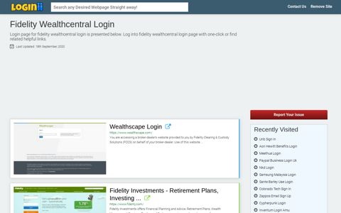 Fidelity Wealthcentral Login - Loginii.com