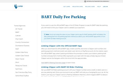 BART Daily Fee Parking | Clipper - Clipper Card