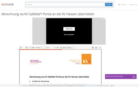 Abrechnung via KV-SafeNet*-Portal an die KV Hessen ...