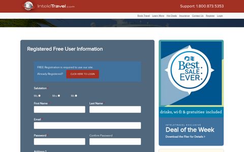 Personalized Website - InteleTravel