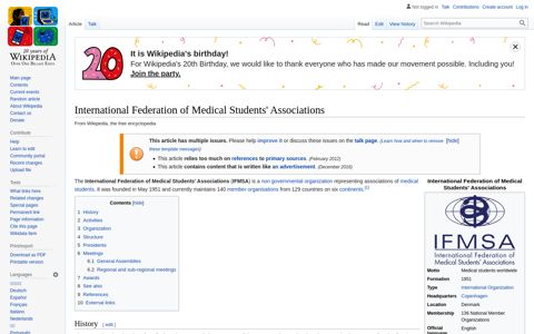 International Federation of Medical Students' Associations ...