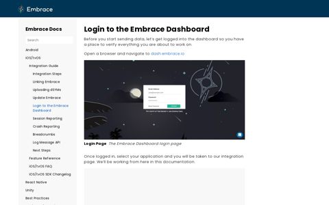 Login to the Embrace Dashboard | Embrace Docs - Embrace.io