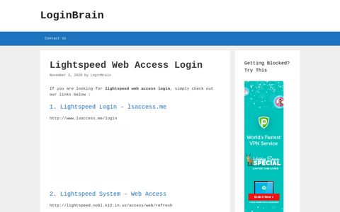 Lightspeed Web Access - Lightspeed Login - Lsaccess.Me
