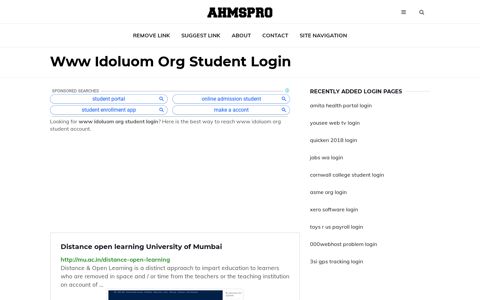 Www Idoluom Org Student Login - AhmsPro.com
