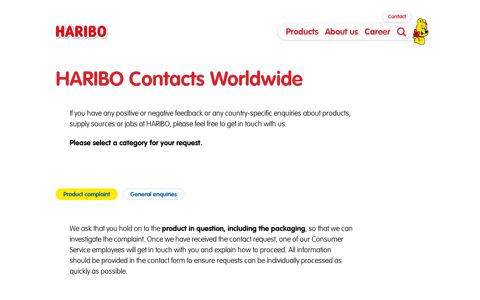 HARIBO country contacts worldwide