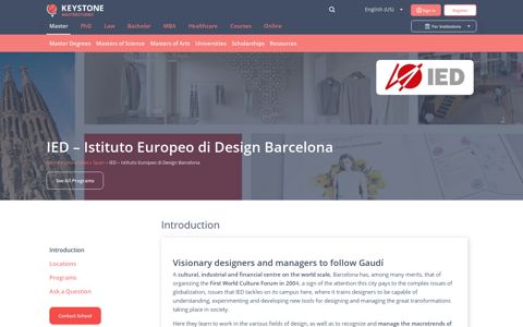 IED – Istituto Europeo di Design Barcelona in Spain - Master ...