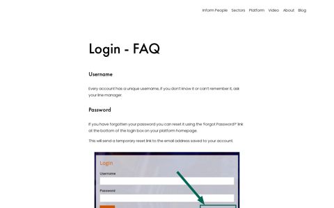 Login - FAQ — Inform People