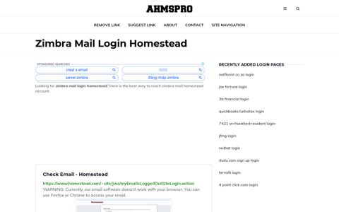 zimbra mail homestead ✔️ Check Email - Homestead