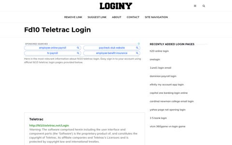 Fd10 Teletrac Login ✔️ One Click Login - loginy.co.uk