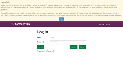 Log In - Essex County Council