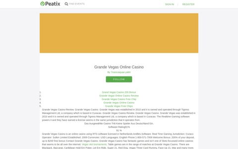 Grande Vegas Online Casino | Peatix