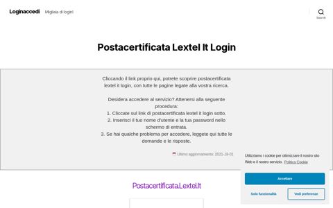 ▷ Postacertificata Lextel It Login - Loginaccedi