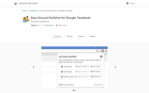 Easy Account Switcher for Google, Facebook.
