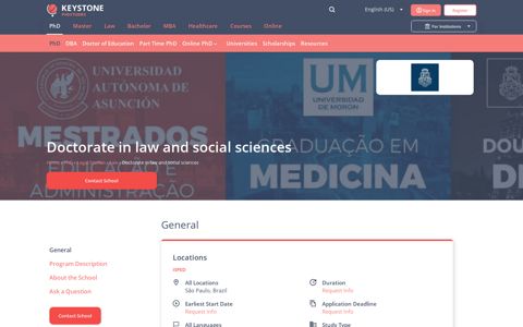 Doctorate in law and social sciences, São Paulo, Brazil 2020 ...