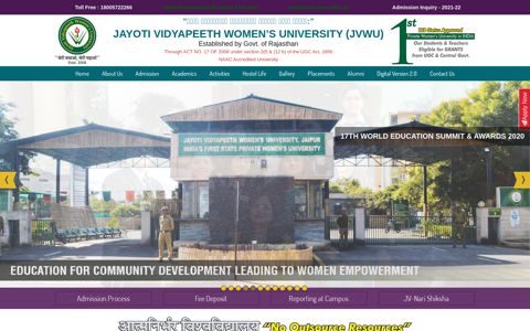 Jayoti Vidyapeeth Women's University, JVWU, University in ...