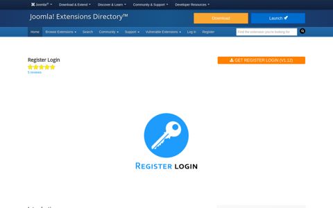 Register Login, by JoomDev - Joomla Extension Directory