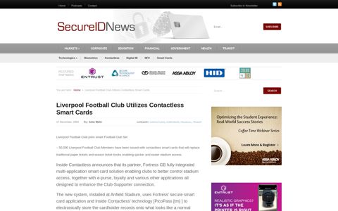Liverpool Football Club Utilizes Contactless Smart Cards ...