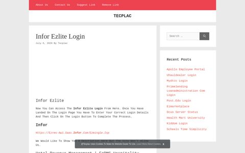 Infor Ezlite Login | TECPLAC