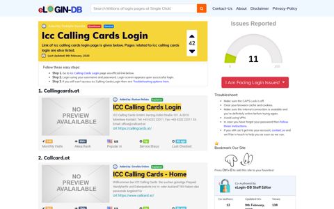 Icc Calling Cards Login - A database full of login pages from ...
