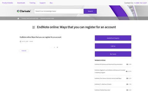 EndNote online: Ways that you can register for an account