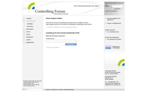 Controlling Forum Login - Controlling FORUM an der ...