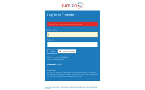 Log in to Turnitin