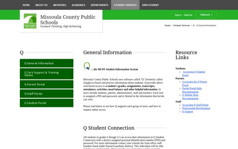 Q / Q General Information - Missoula County Public Schools