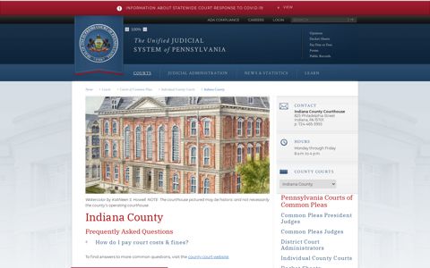 Indiana County | Individual County Courts | Pennsylvania ...