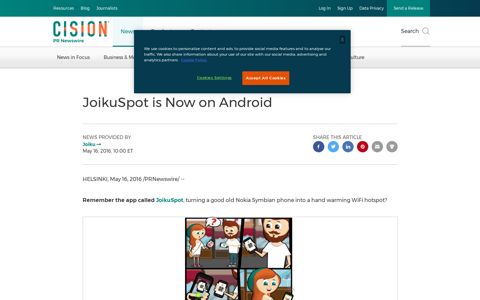JoikuSpot is Now on Android - PR Newswire