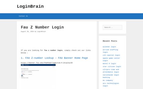 fau z number login - LoginBrain