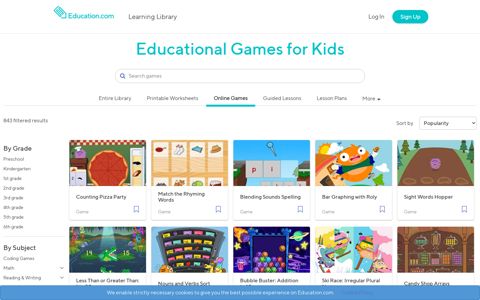 Educational Games for Kids' Early Learning | Education.com