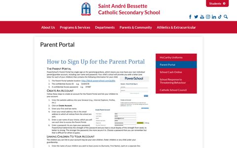Parent Portal – Parents & Community – Saint André Bessette ...