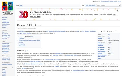 Common Public License - Wikipedia