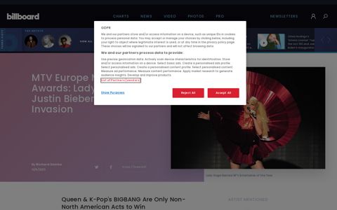 MTV Europe Music Awards: Lady Gaga, Justin Bieber Lead ...