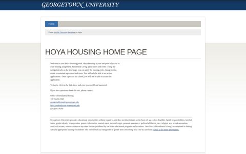 StarRezPortal - Hoya Housing Home Page - StarRez Housing