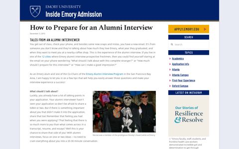 How to Prepare for an Alumni Interview | Inside Emory ...