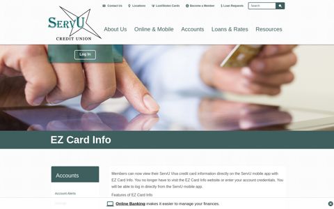 Accounts - Cards - Visa Credit Card - EZ Card ... - SERVU FCU