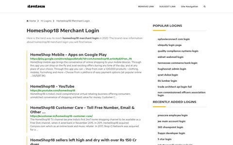 Homeshop18 Merchant Login ❤️ One Click Access - iLoveLogin