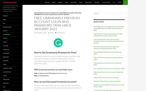 FREE Grammarly premium account login and password trial ...