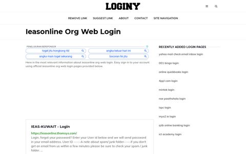 Ieasonline Org Web Login ✔️ One Click Login - Loginy