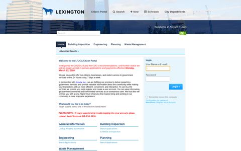 LexingtonKy - Online Portal - Accela