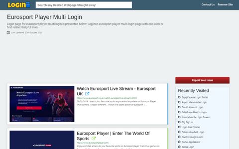Eurosport Player Multi Login - Loginii.com