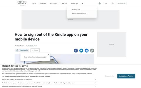 How to sign out of the Kindle app on a mobile device ...