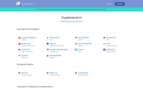 Zuyderland.nl - Welke web technologieën gebruikt Zuyderland ...