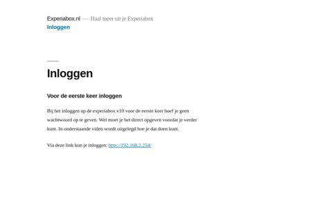 Inloggen – Experiabox.nl